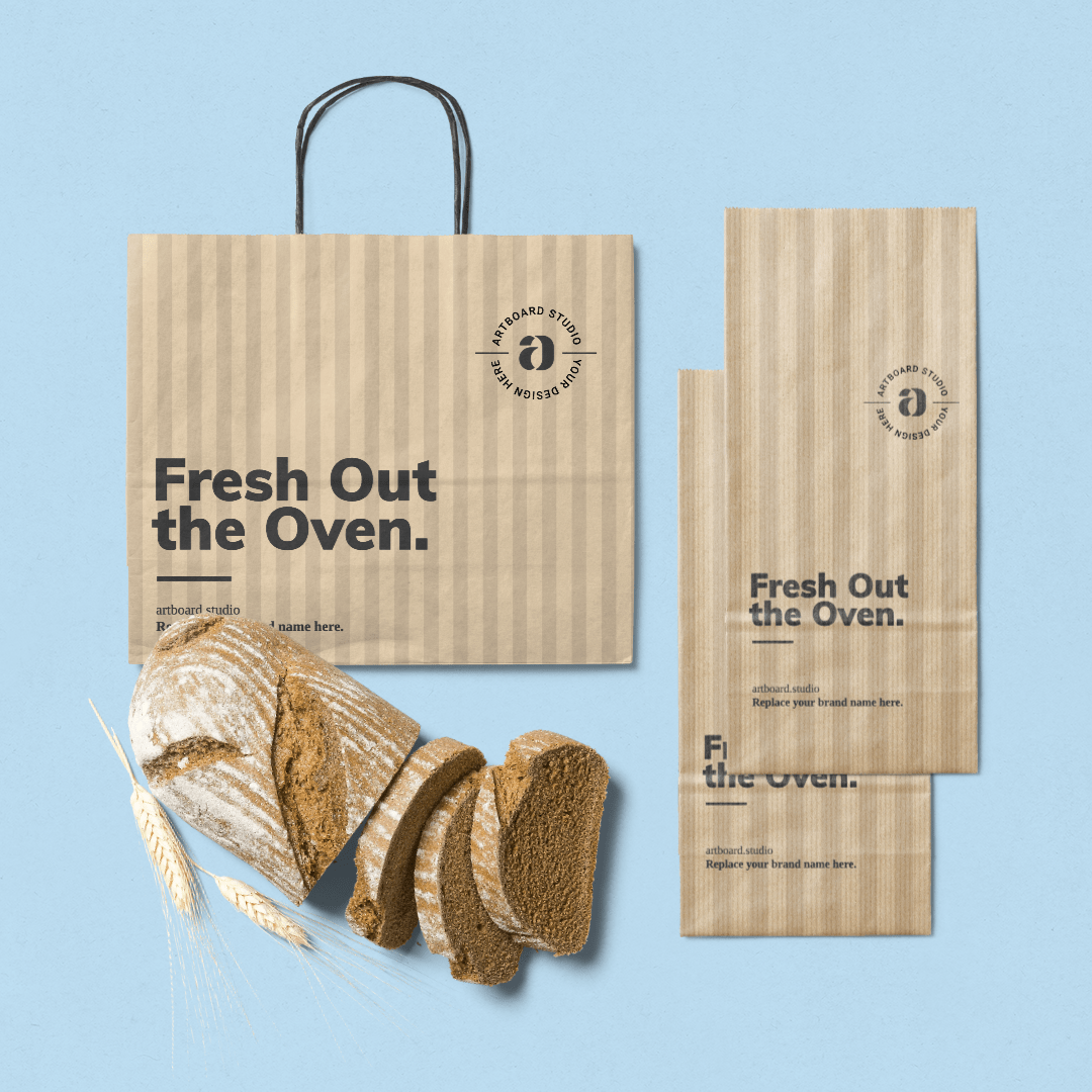 Very simple edit with smart layers. Bakery Paper Package Mockup Scene