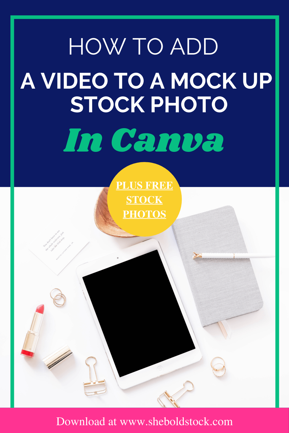 This is how you step up your mockup game!. How To Insert Video Into A Screen Mockup In Canva She Bold Stock