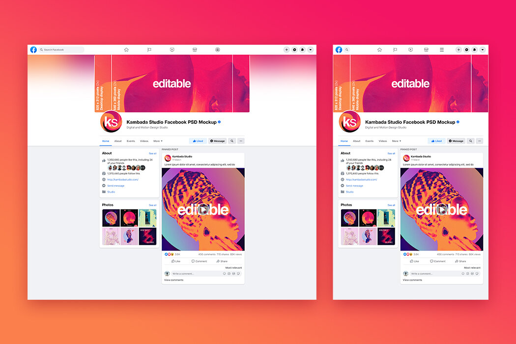 It is provided in psd format and free to download. Facebook Page Mockup Free Psd File Kambada Studio