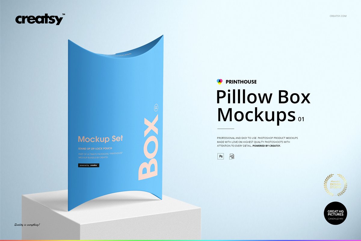 Completely free packaging mockups created in high resolution psd files. 90 Best Pillow Box Mockup Templates Free Premium
